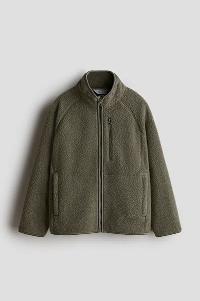 H&m Kids' Teddy Fleece Jacket In Green