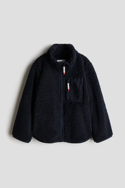 H&m Kids' Teddy Fleece Jacket In Blue