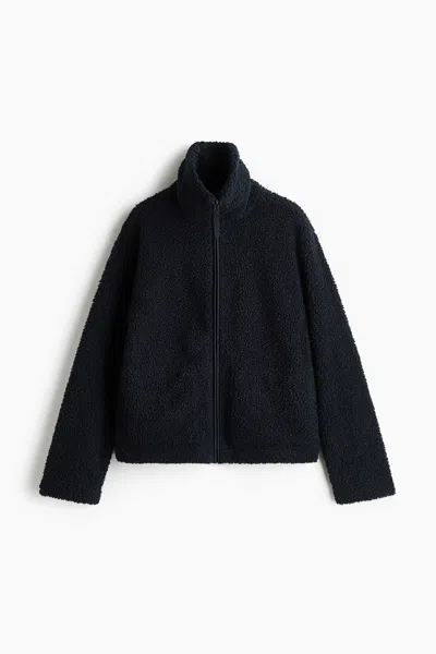 H&m Teddy Fleece Jacket In Black