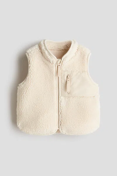 H&m Teddy Fleece Vest In Nude