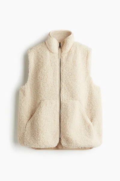 H&m Teddy Fleece Vest In Yellow