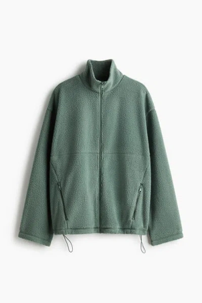 H&m Teddy Jacket In Green