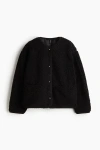 H&m Teddy Jacket In Black