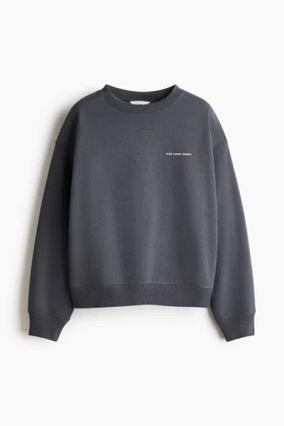 H&m Text-motif Sweatshirt In Blue