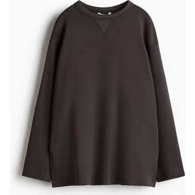H&m Text-motif Sweatshirt In Brown