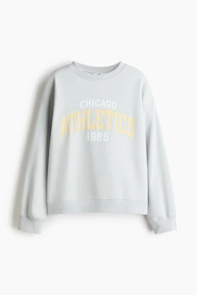 H&m Text-motif Sweatshirt In White