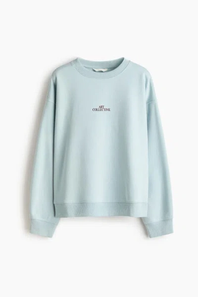 H&m Text-motif Sweatshirt In Blue