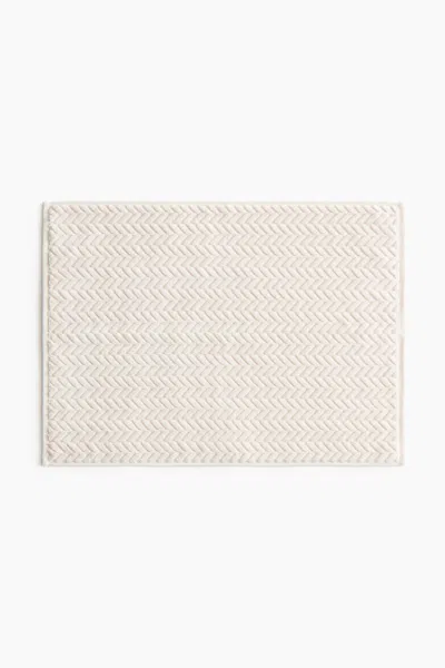 H&m Textured Bath Mat In White