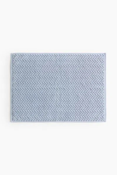 H&m Textured Bath Mat In Blue