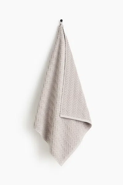 H&m Textured Bath Towel In Neutral
