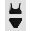 H&m Textured Bikini In Black