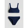 H&m Kids'  Textured Bikini In Blue