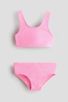 H&m Kids'  Textured Bikini In Pink