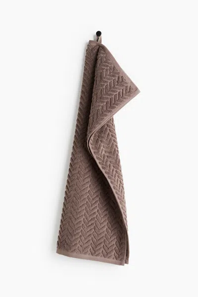 H&m Textured Hand Towel In Burgundy