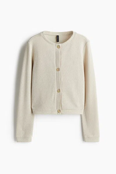 H&m Textured Jersey Cardigan In Neutral