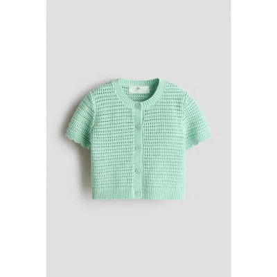 H&m Kids'  Textured-knit Cardigan In Green