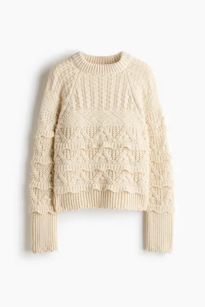 H&m Textured-knit Sweater In Brown