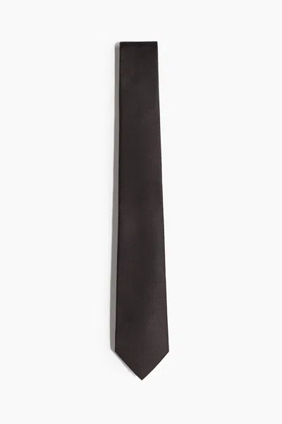 H&m Tie In Dark Brown