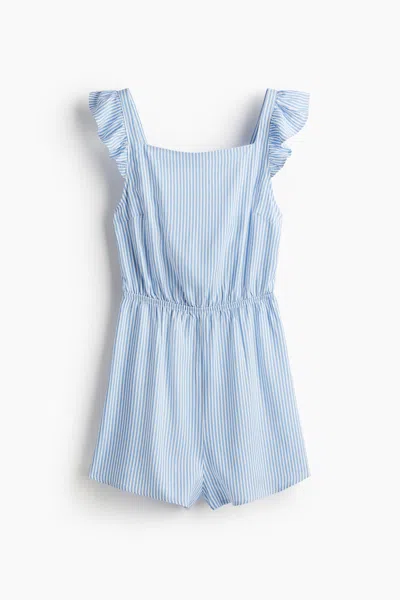 H&m Tie-back Romper In Blue