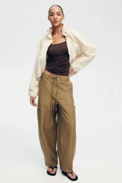 H&m Tie-belt Cargo Pants In Brown