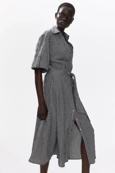 H&m Tie-belt Dress In Multi