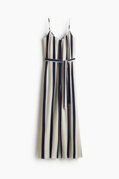 H&m Tie-belt Jumpsuit In Multi