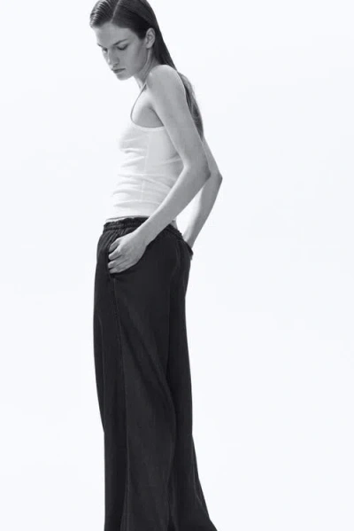 H&m Tie-belt Wide Paper Bag Trousers