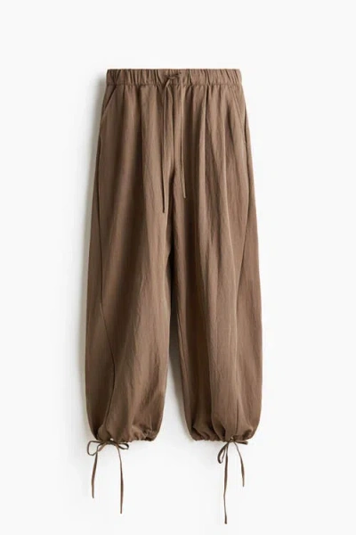 H&m Tie-detail Balloon-leg Pants In Brown