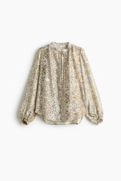 H&m Tie-detail Blouse In Gold