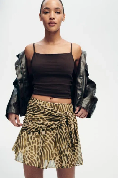 H&m Tie-detail Flared Skirt In Black