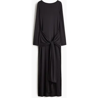 H&m Tie-detail Jersey Dress In Black
