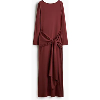 H&m Tie-detail Jersey Dress In Red