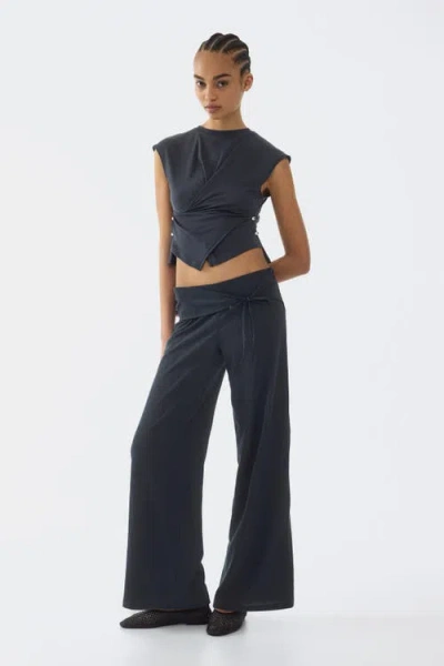 H&m Tie-detail Jersey Pants In Blue
