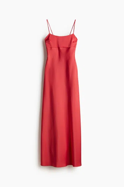 H&m Tie-detail Maxi Dress In Bright Red