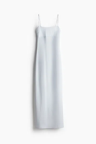 H&m Tie-detail Maxi Dress In Pale Blue