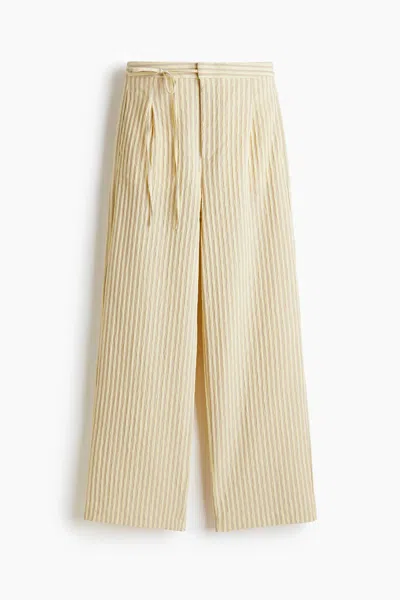 H&m Tie-detail Trousers In Neutral