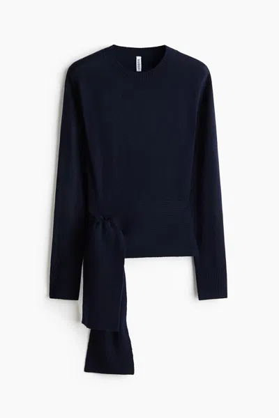 H&m Tie-detail Sweater In Blue