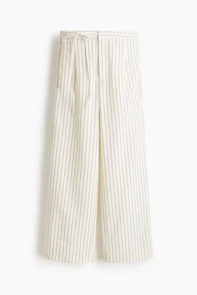 H&m Tie-detail Trousers In White