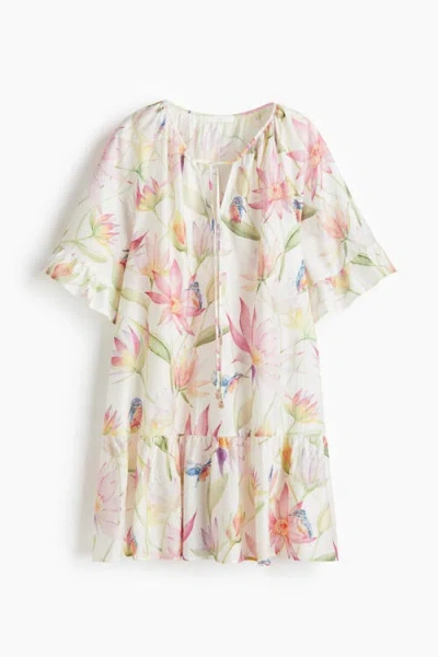 H&m Tie-detail Tunic Dress In Multi