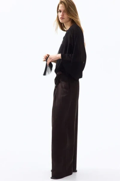 H&m Tie-detail Twill Pants In Black