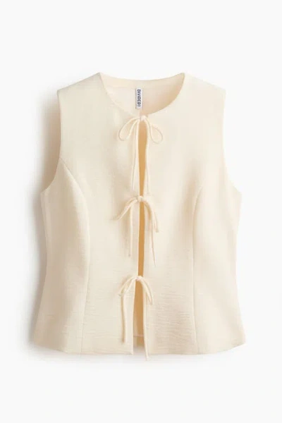 H&m Tie-detail Waistcoat In Yellow