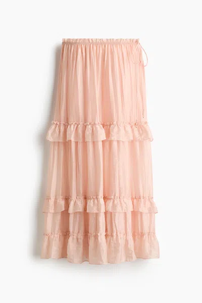 H&m Tiered Maxi Skirt In Neutral