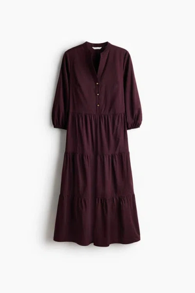 H&m Tiered Midi Dress In Purple