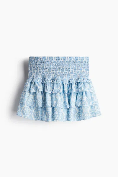 H&m Tiered Mini Skirt In Blue