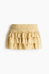 H&m Tiered Viscose Mini Skort In Yellow