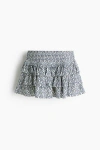 H&m Tiered Viscose Mini Skort In Blue