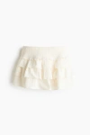 H&m Tiered Viscose Mini Skort In Neutral