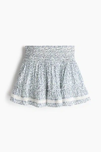 H&m Tiered Viscose-blend Skirt In Blue