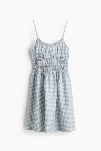 H&m Tie-strap Cotton Dress In Blue