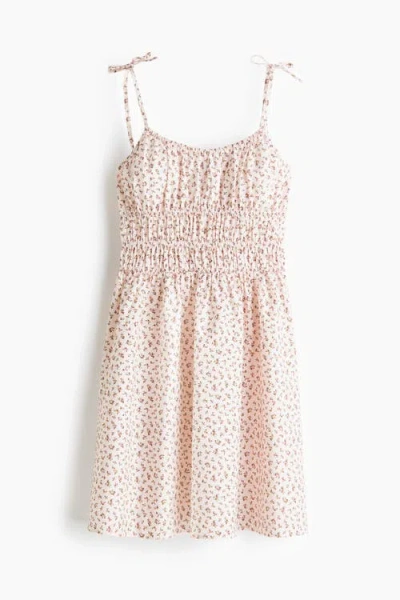 H&m Tie-strap Cotton Dress In Neutral